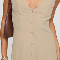 Damico Romper Beige Pinstripe