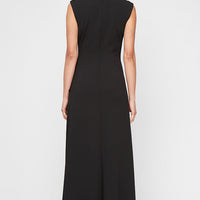 Regular - Long Square Neck Dress with Cascade Ruffle Detail