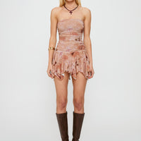 Minxie Strapless Playsuit Pink Floral