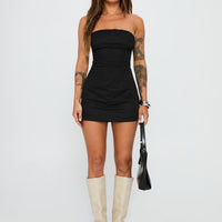 Yumiko Strapless Playsuit Black