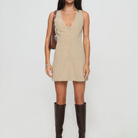 Damico Romper Beige Pinstripe