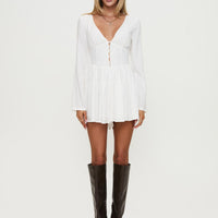 Halcyon Long Sleeve Romper White