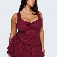 Shantelle Romper Burgundy Curve