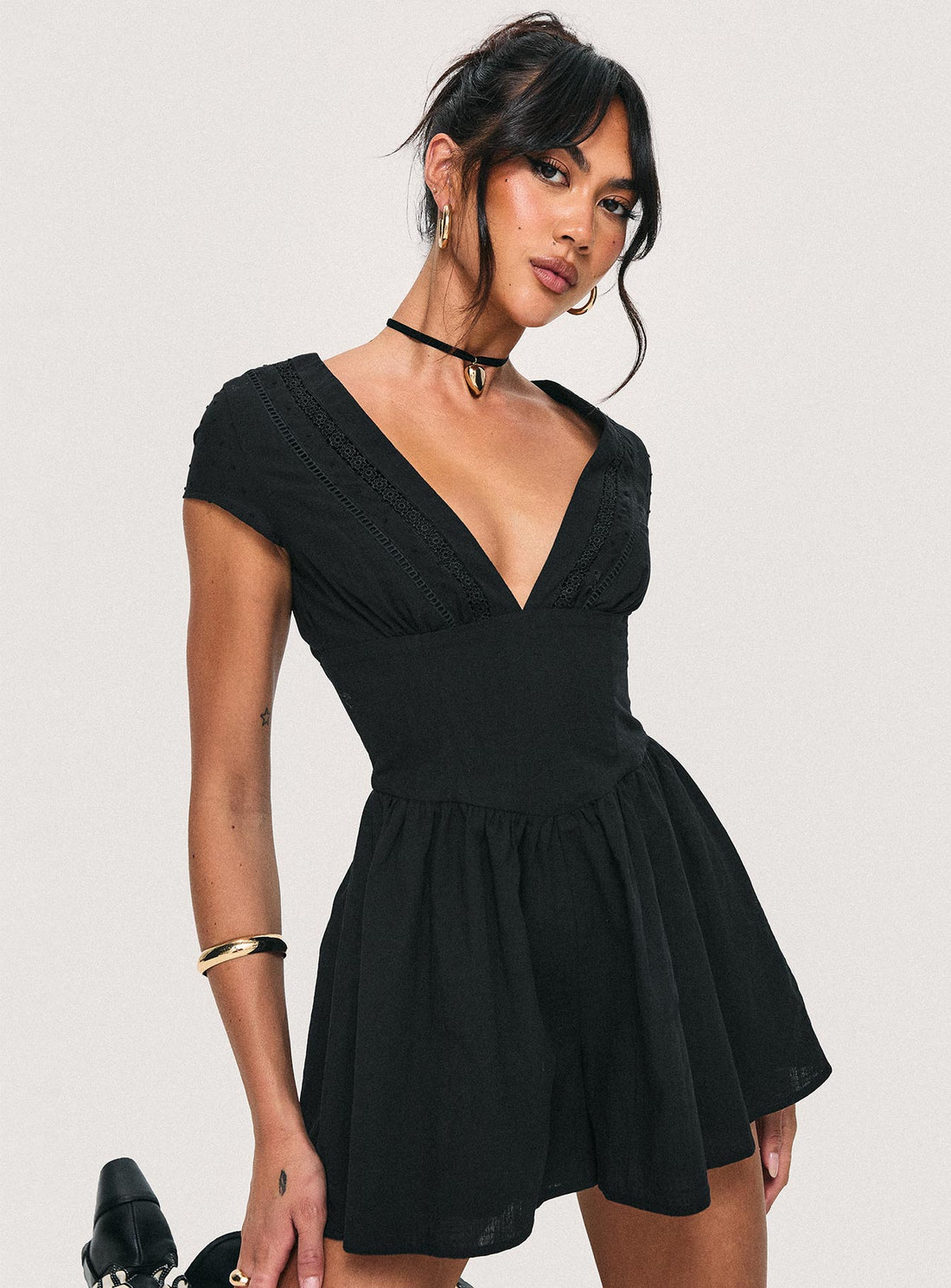 Marcelle Romper Black