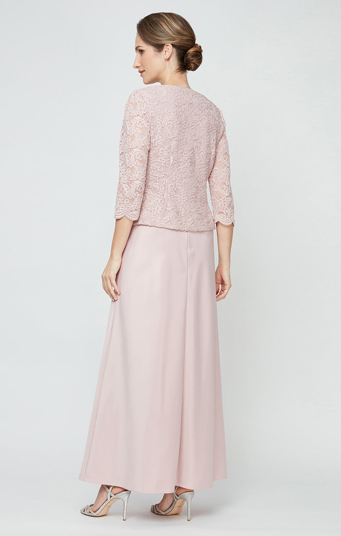 Petite Bethany Glitter Lace Jacket Dress