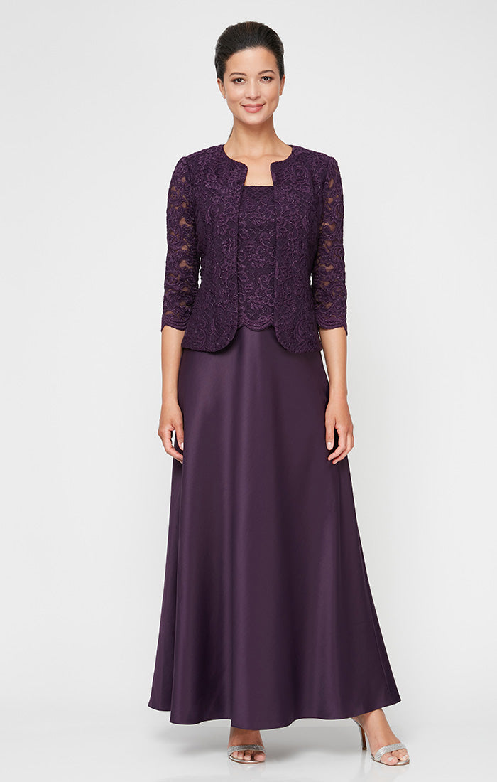 Petite Bethany Glitter Lace Jacket Dress