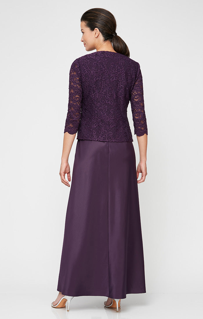 Petite Bethany Glitter Lace Jacket Dress