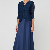 Petite Bethany Glitter Lace Jacket Dress