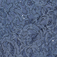Plus V-Neck Stretch Sequin Lace with Cold Shoulder Sleeves & Cascade Detail Skirt