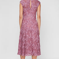 Plus Midi Lace Soutache Dress with Sweetheart Neckline