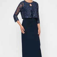Petite Empire Waist Embroidered Jacket Dress