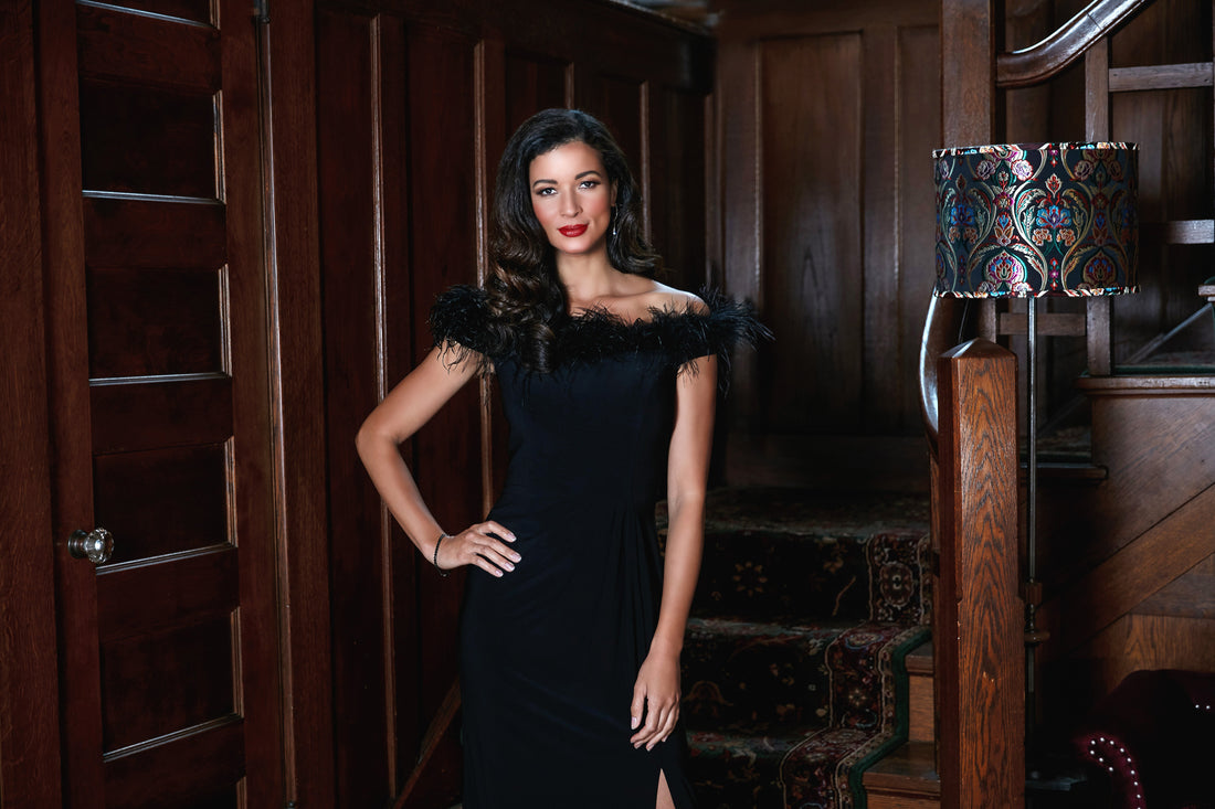 Gianna Off-the-Shoulder Jersey Gown