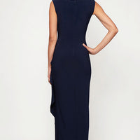 Petite Crepe Dress with Sweetheart Embroidered Lace Neckline