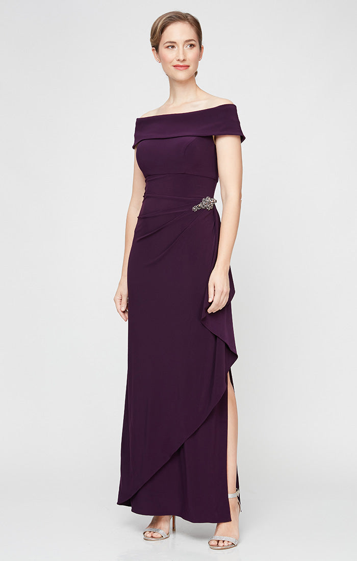 Nora Off-the-Shoulder Matte Jersey Dress