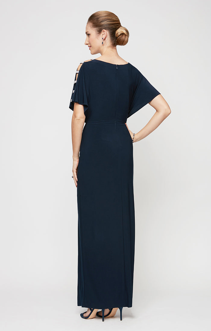 Petite Fiona Embellished Sleeve Jersey Dress