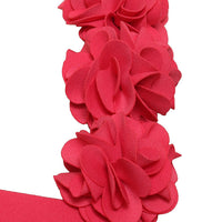Long Stretch Crepe Dress with Flower Strap Detail and Cascade Skirt