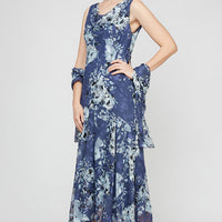 Adriana Floral Chiffon Dress