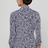 Plus Printed Glitter Twinset with Scoop Neck Tank & Mandarin Neck Jacket