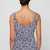 Plus Printed Glitter Twinset with Scoop Neck Tank & Mandarin Neck Jacket