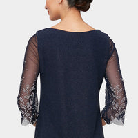 3/4 Sleeve Blouse With Illusion Heat Set Sleeves