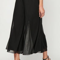 Wide Leg Cropped Length Mesh Pant