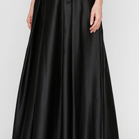 Satin Ballgown Skirt with Pockets and Inverted Pleat Detail