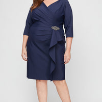 Plus - Contour Sheath Dress with Beaded Detail at Hip