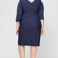 Plus - Contour Sheath Dress with Beaded Detail at Hip