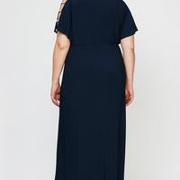 Plus Fiona Embellished Sleeve Jersey Dress