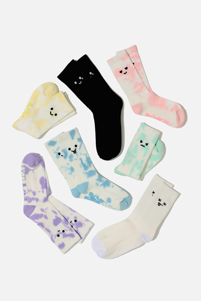 Heart Eyes Mid-Calf Gym Socks - Pink Tie Dye