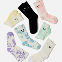 Heart Eyes Mid-Calf Gym Socks - Pink Tie Dye