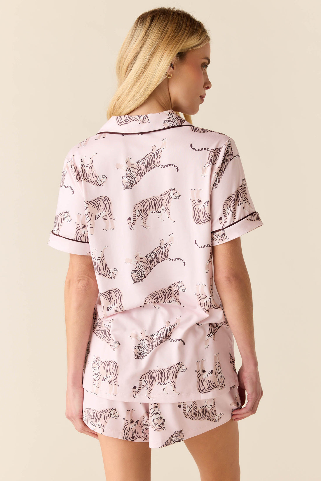 Maren Cloud Jersey PJ Set in Tiger Lily