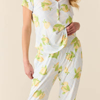 Nadia Cloud Jersey PJ Set in Lemon Spritz