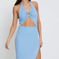 Blue Midi Dress Knit