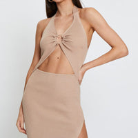 Beige Midi Dress Knit
