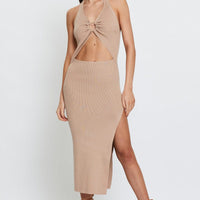 Beige Midi Dress Knit