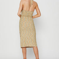 Multi Midi Dress Halter Neck