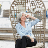 Regular - 3/4 Sleeve Side Closure Blouse with Collar and Decorative Closure