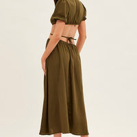 Green Cutout Midi Dress