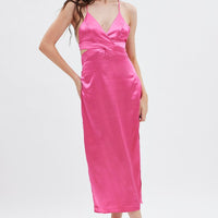 Pink Cutout Midi Dress