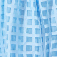 Blue Midi Dress Puff Sleeve V-Neck