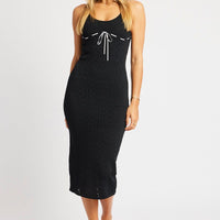 Black Knit Dress Singlet Midi