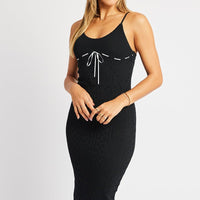 Black Knit Dress Singlet Midi
