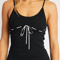 Black Knit Dress Singlet Midi