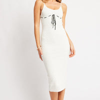 White Knit Dress Singlet Midi