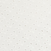 White Midi Dress Gathered Bust Eyelet Fabric