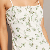 Green Floral Midi Dress Strappy