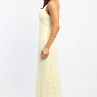 Yellow Midi Dress Halter Neck