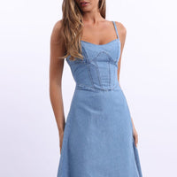 Blue Midi Dress Strappy