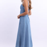 Blue Midi Dress Strappy